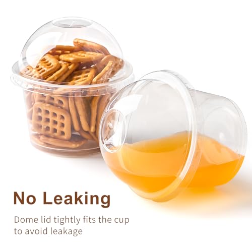 Kucoele KU192-9OZDOMECUPPP-100 100 Pack 9 Oz Clear Plastic Cups With Dome Lids, Dessert Cups Parfait Cups Party Serving Cups thumb #2