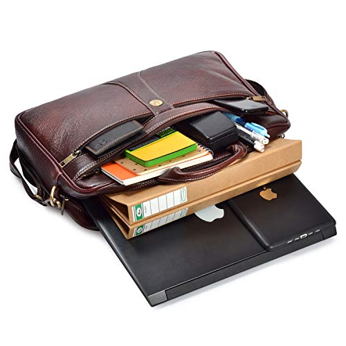 Image of WildHorn Leather Laptop Messenger Bag for Men I Dimension : L-15 inch W-6 inch H-11 inch