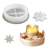 CUVZORA Gießformen Silikon Adventskran, Kreative Weihnachtsdekoration, Gießformen Silikon Weihnachten, ideale Gießform Adventskranz für Kerzen aus Gips, Einzigartige Kreationen