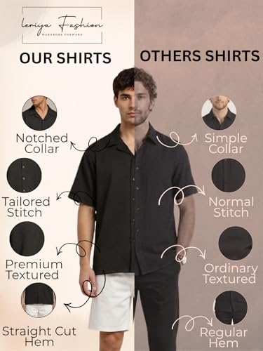 Image of Leriya Fashion Shirt for Man | Mens Casual Shirts | Shirt for Man| Shirts for Mens Stylish |Half Sleeve Button Down Textured Summer Wear (Available in Plus Sizes)