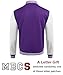 COOFANDY Mens Fashion Varsity Jacket Casual High School College Baseball Jackets Hipster Purple Medium