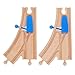SEWACC 2pcs Wooden Train Track Switch Pieces for Model Train Accessories Compatible with Major Brands Educational Imaginative Play