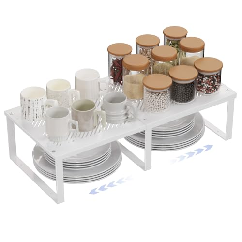EAROND 11" Wide Kitchen Adjustable Expandable Pantry Cabinet Shelf Organizer