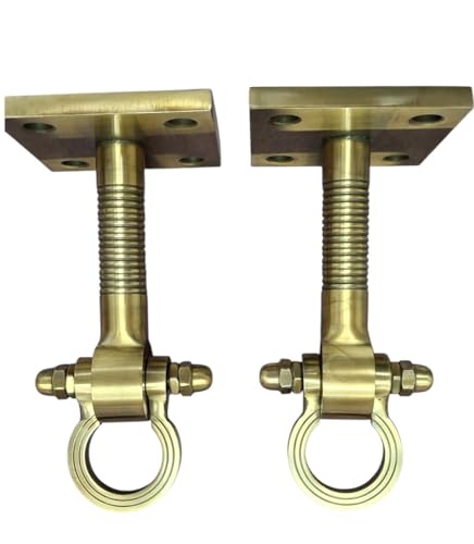Image of Strong and Sturdy Heavy Duty HI-Grade Quality Bearing kada, Ceiling KADA Swing, Patio Antique Finish Brass 25MM Rod with Weight Capacity of 1000KG, (Pack of 2PCS) (8 INCH Antique Bearing KADA)