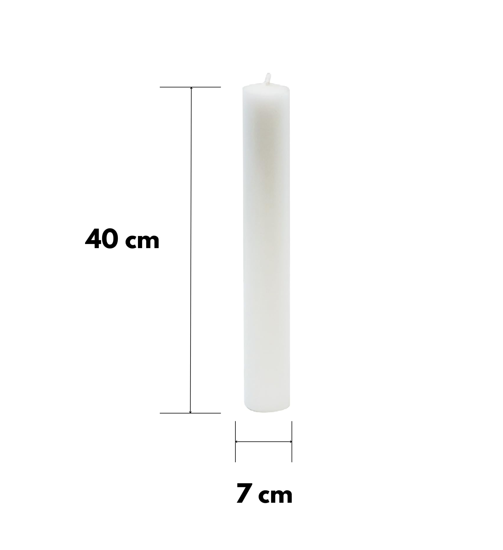 Cereria Di Giorgio - Candela Cilindrica - Diametro 7 cm Altezza 40 cm - Colore Bianco Cloud - Lunga durata