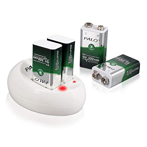 Amazon | XINGWEI 9V電池 充電式 4本電池充電器セット 300mAh