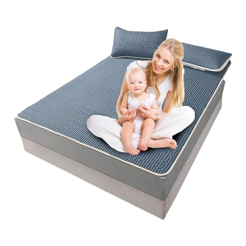 Tapete de verano fresco para cama, tapete de seda de hielo para el hogar, 70.87 x 78.74 pulgadas, tapete de dormir de estilo simple para estudiantes escolares y dormitorios de niños, perfecto para