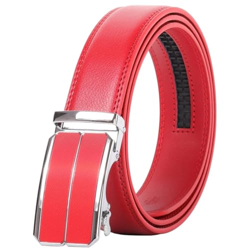 Men's Solid Color Alloy Automatic Buckle Belt Leather leather Brown 3.5 Cm Belt4