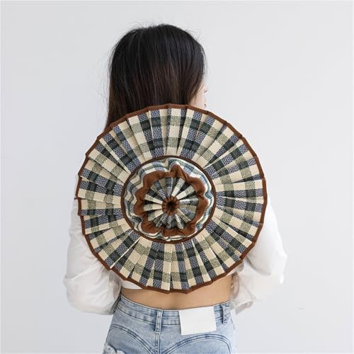 Women's Pleated Straw Sun Hat - Foldable Wide Brim UPF 50+ Summer Beach Hat, Adjustable Lightweight Travel Hat (S/M/L/XL)4