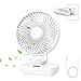 MERTTURM USB Ventilador de Mesa 4000mAh, Ultra Silencioso, 4 Velocidades Ajustables, Dirección Ajustable, Indicador de Batería, para Oficina, Dormitorio, Camping (Blanco)