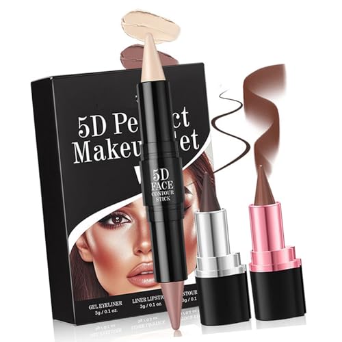 3PCS 5D���C�N�A�b�v�Z�b�g2���b�v���C�i�[�ƃ��b�v�X�e�B�b�N�_�u���G���h�N���[���u�����U�[�ƃn�C���C�g�X�e�B�b�N���C�N�A�b�v�L�b�g