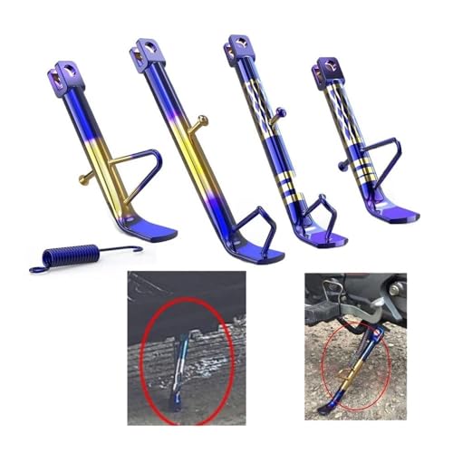 Support béquille latérale moto avec repose-pieds rétractable universel stable