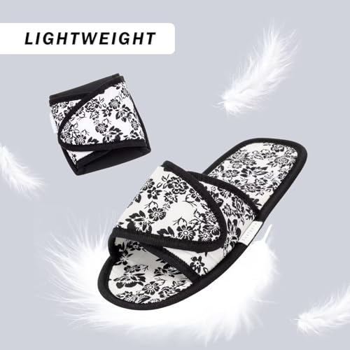 EUXTERPA Women Travel Slippers, Adjustable Ladies Slipper, Lightweight Easy Carry Foldable Travel Slippers with Storage Bag4