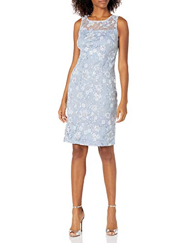 Image of Alex Evenings Women's Short Embroidered Dress with Illusion Jacket