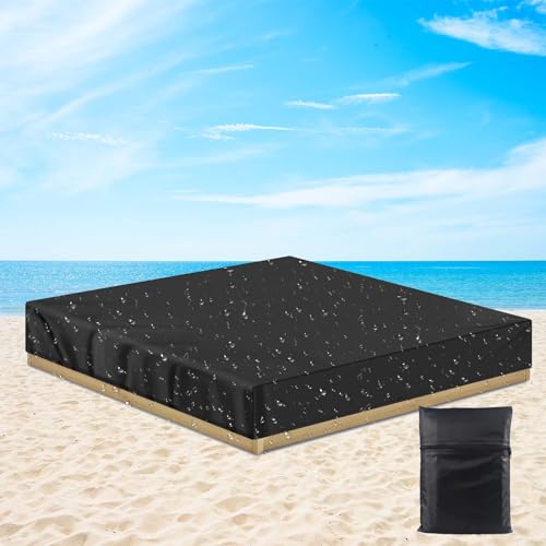 Galerie SV Sandkasten Abdeckung 150x150cm Sandkastenabdeckung 410D Oxford Stoff,Sandkasten Schutzhülle,Staubdichte Sandkasten Abdeckung für Sandkasten Garten