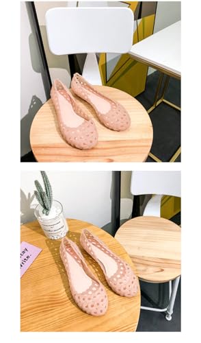 Jelly Mesh Ballet Flats for Women Clear Jelly Sandals Hollow Water Slides Slip on House Slippers Wide Loafers Lightweight Breathable No Slip Dressy Ballerina Shoes Summer Cruise Vacation Beach Party3