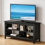 TV Stand for 50 Inch TV, Small TV Stand with Storage Shelves, Modern Entertainment Unit TV Console Table Media Unit for Living Room Bedroom Guest Room, 43.3" W x 13.8" D x 22.8" H (Black)