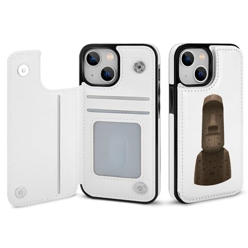 適用 iPhone15ProMax用ケース 手帳型 モアイ像 イースター島 世界遺産 スマホケース カード収納 スタンド機能 アイフォン15ProMaxケース 耐衝撃 PUレザー カバー 財布型 Case