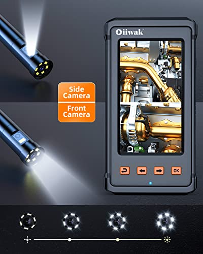 Dual-Lens Endoscope Camera,8Mm Oiiwak 4.3” Ips Screen 1080P Hd Borescope Inspection Camera, Ip68 Waterproof Snake Drain Camera With Led Lights/32Gb Card/Carrying Case (16.5Ft/5M) #TOP2