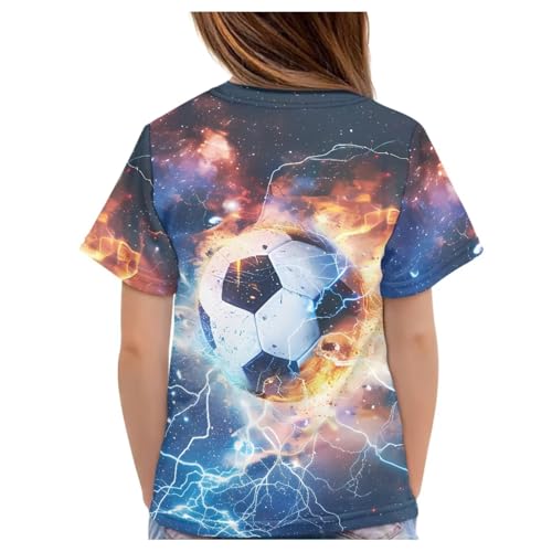 Image of JEOCODY Boys Girls Graphic Tees Funny 3D Printed Short Sleeve T-Shirts 3-16T
