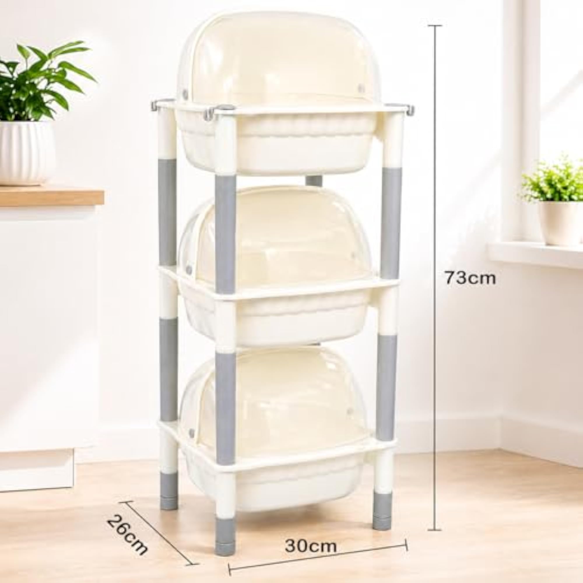 3 Tier Kitchen Storage Organizer with Lid Cover