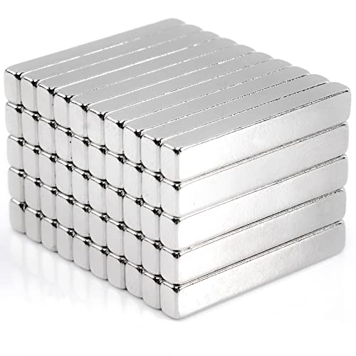 MIN CI 50 Pack Super Strong Neodymium Magnets Bar, Rare Earth Magnets Heavy Duty, Small Rectangular Magnets, for Fridge DIY Building Scientific Craft Storage MIN CI 50 Pack Super Strong Neodymium Magnets Bar, Rare Earth Magnets Heavy Duty, Small Rectangular Magnets, for Fridge DIY Building Scientific Craft Storage