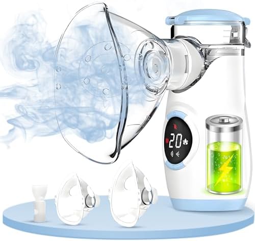 NEBULIZER KIT-Mesh Nebulizer - Portable Nebulizer, Handheld Mesh Nebulizer with LED Interface and Auto-Cleaning, Adjustable Mist for Adults Kids,Type-C Rechargeable