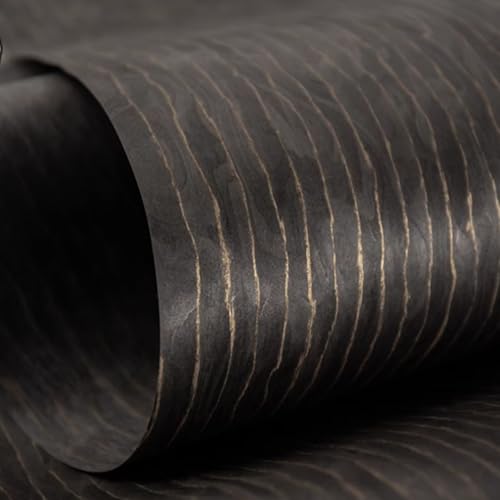 Hoja de chapa de madera tecnológica de hilo dorado negro para decoración versátil, 2,5 x 0,53 m, 0,3 mm de grosor, ideal para decoración del hogar, muebles, puertas de armario y mucho más