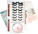 Yermin Beauty Magnetic Eyelashes Kit, 10 Pairs 3D Lashes with 2 Magnetic Eyeliners, Tweezer and Mirror, Reusable, Sweat and Tear Proof