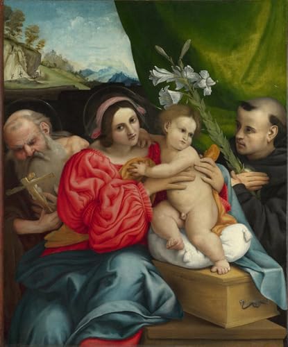 Toile La Vierge à l'enfant avec les saints affiche art célèbre 60x90cm