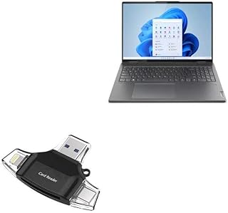 BoxWave Smart Gadget Compatible with Lenovo Yoga 7i (16 in - 82UF) - AllReader SD Card Reader, microSD Card Reader SD Compact USB for Lenovo Yoga 7i (16 in - 82UF) - Jet Black