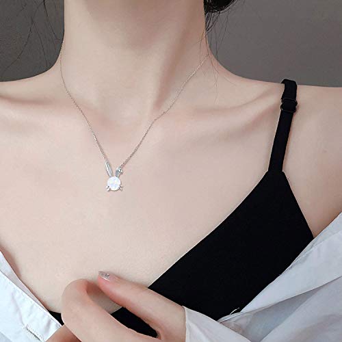 JUSTKIDSTOY Bunny Necklace 925 Sterling Silver Cute Rabbit Pendant Necklace Jewelry Gifts for Women Girls Rabbit Lover4
