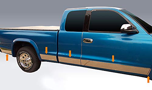 Made in USA! Compatible with 1998-2004 Dodge Dakota 2 Door Extended Cab Short Bed Rocker Panel Trim Body Side Moulding 5.5" Wide 10PC