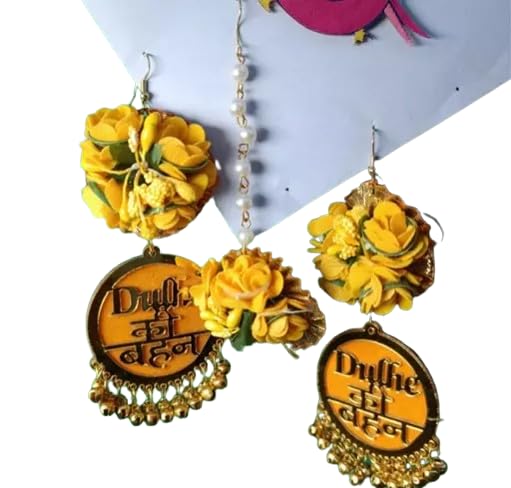 Himanshu Trading Company Multicolor Flower Mang Tikka With Earrings Dulhe Ki Behan Jwellery Set For Wedding Functions (B0D1DD3LJ7) Amazon Price History, Amazon Price Tracker
