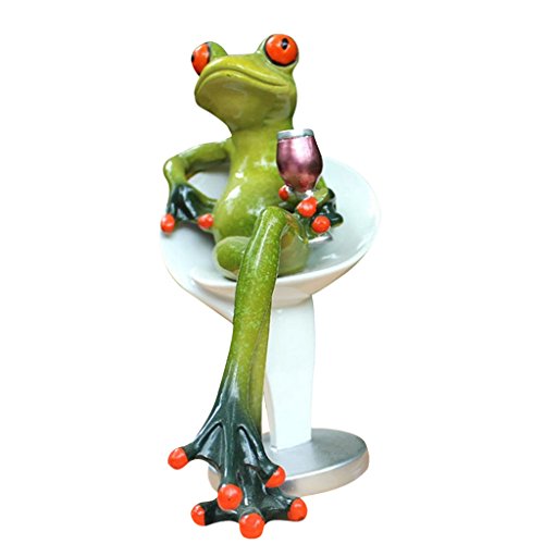 Homyl Kreative Frosch Dekofiguren Deko Figur Statue Skulptur für Büro Haus Dekoration - in bar Cover