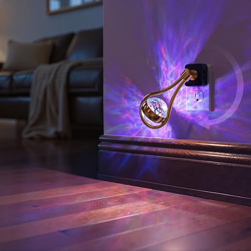 Image of Briignite RGB Night Lights Plug into Wall, Color Changing Nightlight with Dusk to Dawn Sensor, 330 Rotating Night Light with Waterdrop Design, Ideal for Bedroom, Hallway, Living Room, Home Decor