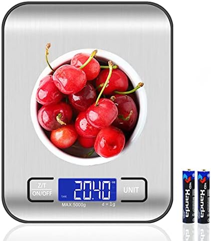 Food Scale Digital Kitchen Scale for Food Ounces and Grams, Small Electronic Pocket Scale for Weight Loss, Baking, Cooking, Coffee, Jewelry, 11lb/5kg, 0.01oz/0.1g Precision (Batteries)