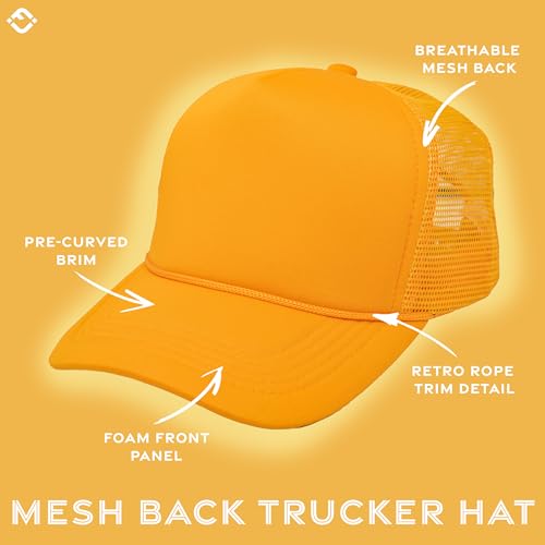 Image of Funky Junque Blank Mesh Foam Lightweight Snapback Trucker Hat | Lightweight Foam Trucker Hat with Breathable Mesh Back, Golf Beach and Street Style, Trendy Trucker Hats for Men