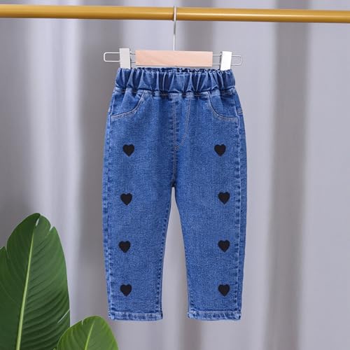 Toddler Girls Harem Jeans Elastic Waist Cartoon Embroidery Thin Denim Pants Cute Y2k Stretch Joggers Kids Swearpants3