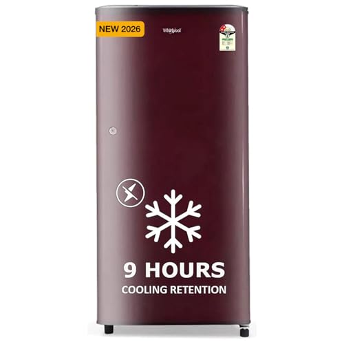 Image of Whirlpool 184 L 2 Star Direct-Cool Single Door Refrigerator (205 WDE CLS 2S SHERRY WINE-Y, Red, 2026 Model)