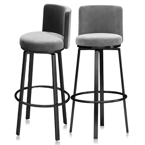 �J�E���^�[�����o�[�X�c�[�� 1/2/3/4 �Z�b�g�A360°��]�z����֎q�A�w������Ƌ����r�t���A���_���ȃ��^���t���[���̒��H�`�F�A�A�L�b�`���A�C�����h�p(2 PCS Grey,Black 75cm)