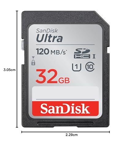 SanDisk Ultra SDHC UHS-I Card 32GB 120MB/s R for DSLR Cameras, for Full HD Recording, 10Y Warranty