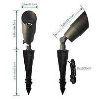 Gardencoin Solid Brass Outdoor Landscape Spotlights, 12V Heavy Duty Low Voltage LED Spot Light Waterproof for Garden and Yard Up Lighting, Bronze Accent Lighting Fixture Without MR16 Bulb, 6 Pack — image 8