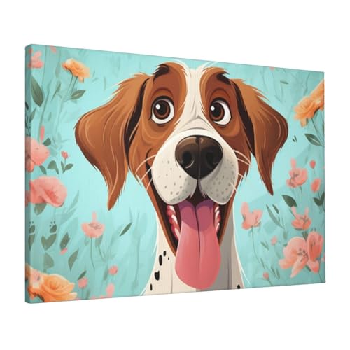 Impression HD sur toile haut de gamme 40x61 cm de chien pour salon moderne