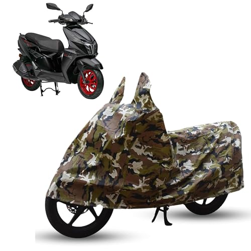 Image of Sulfar Bike Cover for TVS NTorq (150 (2025)) | Waterproof, Dustproof & UV Protected | All Weather Two Wheeler Cover (Army Green) New 2026 Variants