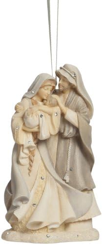 Foundations Holy Family Stone Resin Ornament, 4.4”