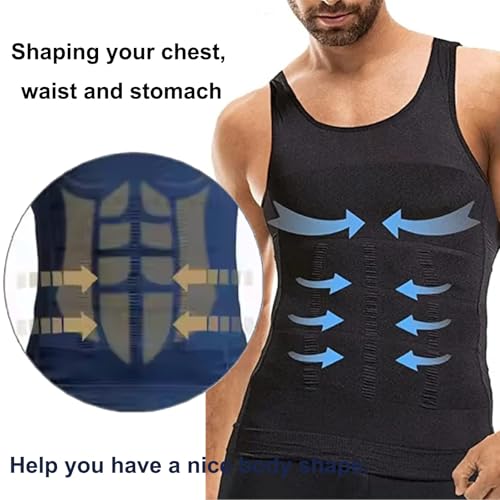 Shaperluv for Men, Shaperluv Tank 2.0 Mens Big and Tall, Compression Shirt Men, Lightweight, Breathable and Elastic4
