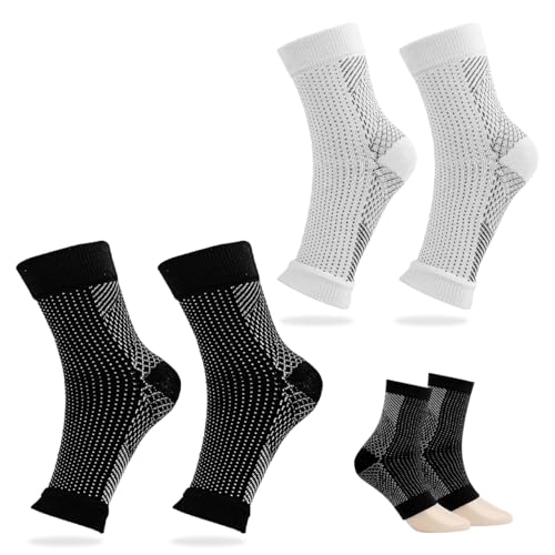 2 Pares Calcetines Plantar Neuropatía para Deportes para Hombre y Mujer, Cómodo y Transpirable, L/XL Calcetines para Neuropatía para Deportes, Ciclismo, Carrera, Fitness, el Soporte del Tobillo