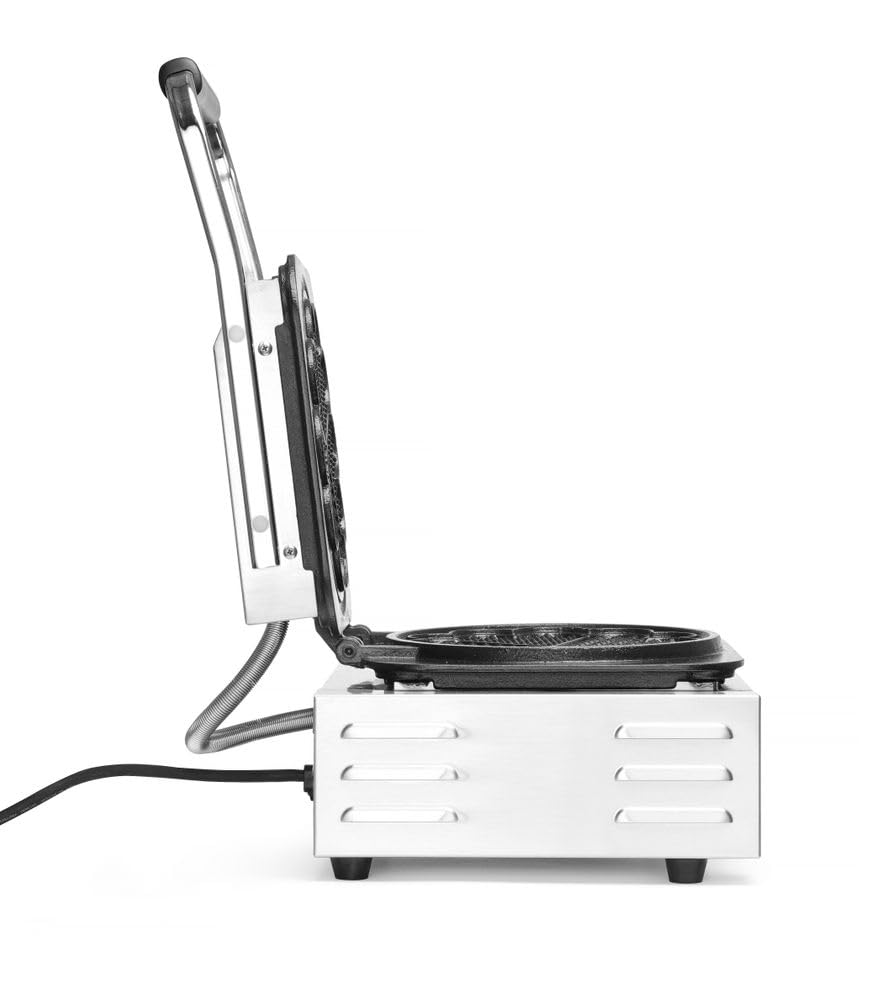 HENDI Gofrera eléctrica, gofres de Corazón, 5 moldes, con tenedor para gofres, T regulable, placas de hierro fundido antiadherente, 230V, 2200W, 320x437x(H)251mm, acero inoxidable