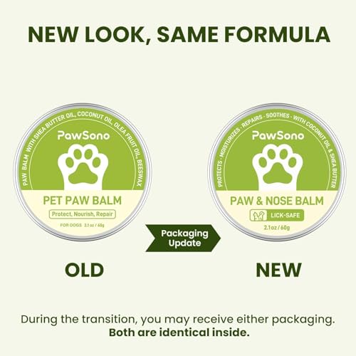 PawSono Lick-Safe Dog Paw & Nose Balm with Coconut Oil | All-Natural Moisturizer & Soother for Dry, Cracked Pads & Snout | Heat & Cold Pavement Protection Wax, Nose Butter for Bulldogs (2.1 oz / 60 g) - Image 7